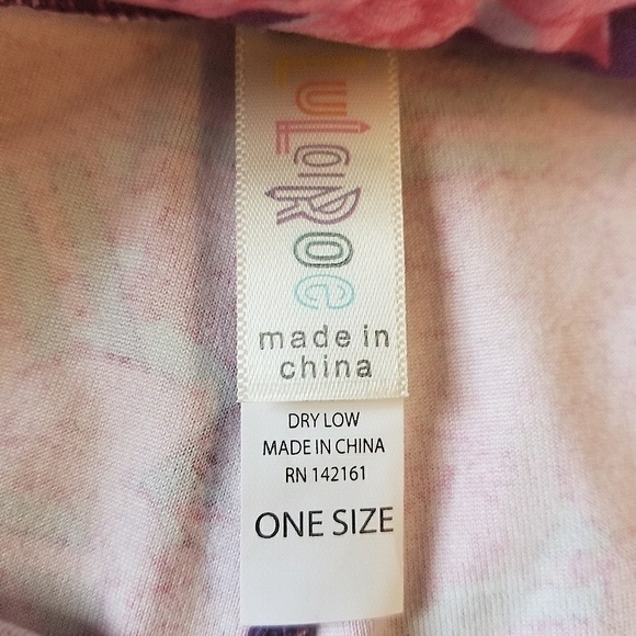 NWOT Geometric & Floral Pink Purple Lularoe Leggings - Picture 2 of 2